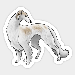 Dog - Borzoi - Tan and White Sticker